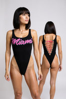Retro Miami Lace-Up Bodysuit - XS/S