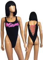 Retro Miami Lace-Up Bodysuit - XS/S