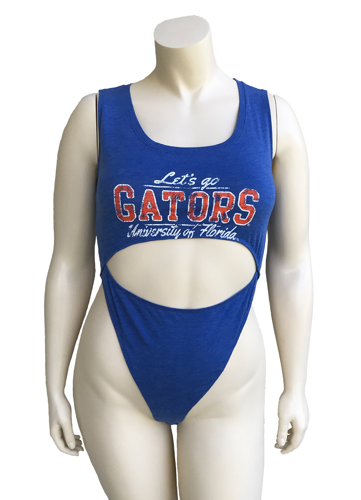 UF Blue Cut-Out Bodysuit - L/XL – Drunk Laundry