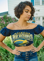 Michigan Wolverines Off Shoulder Crop Top - XS/S